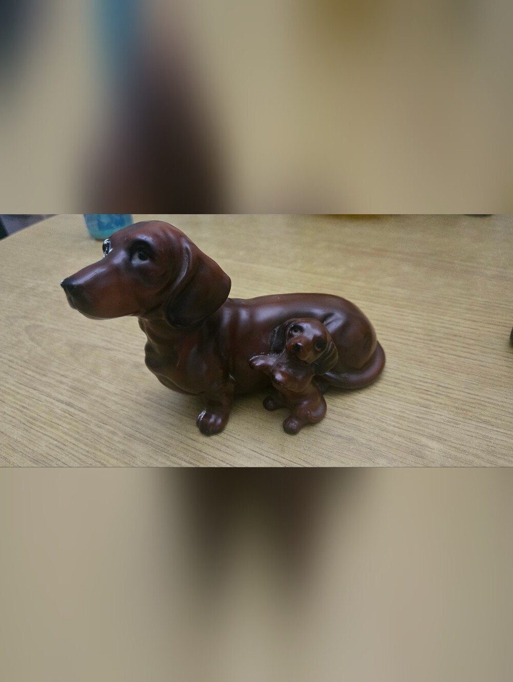 Brown Dachshund Dog Figurine Decorative Statue
